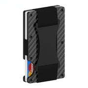 RFID Carbon Fiber Metal Card Holder Multifunctional  Anti-theft Credit Card Box(Blue)