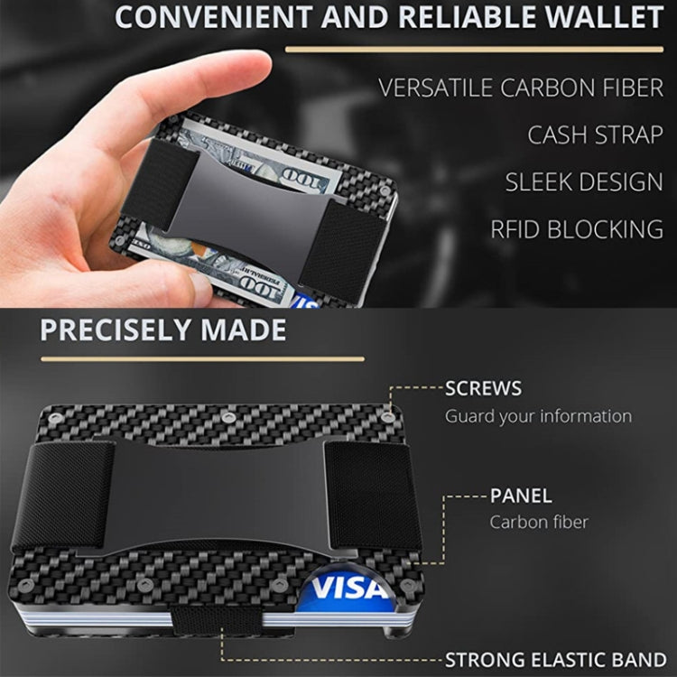 RFID Carbon Fiber Metal Card Holder Multifunctional  Anti-theft Credit Card Box(Blue)