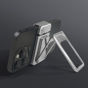 Back Clip Double Ring Magnetic Metal Folding Phone Bracket Desktop Lazy Ring Phone Holder(Black)