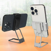 Back Clip Double Ring Magnetic Metal Folding Phone Bracket Desktop Lazy Ring Phone Holder(Black)