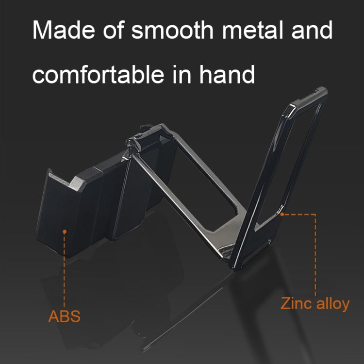 Back Clip Double Ring Magnetic Metal Folding Phone Bracket Desktop Lazy Ring Phone Holder(Black)