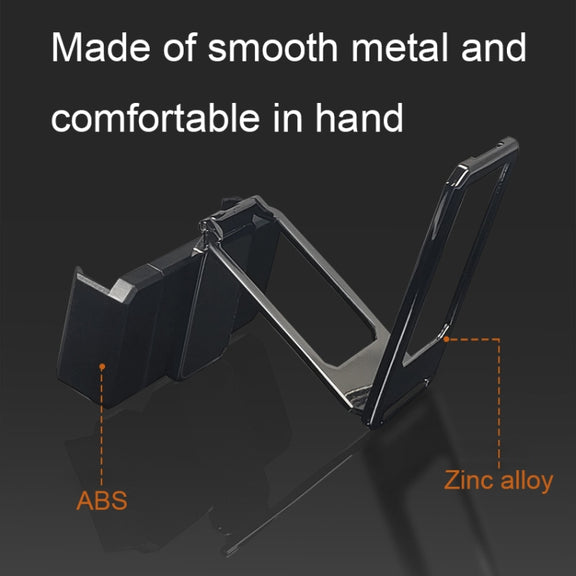 Back Clip Double Ring Magnetic Metal Folding Phone Bracket Desktop Lazy Ring Phone Holder(Black)