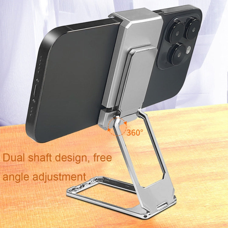 Back Clip Double Ring Magnetic Metal Folding Phone Bracket Desktop Lazy Ring Phone Holder(Black)
