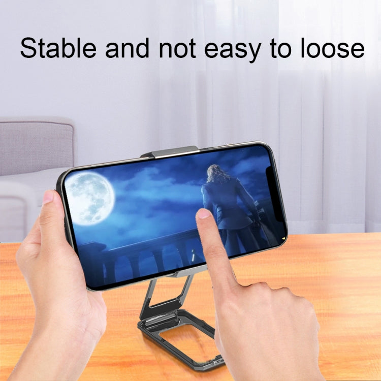 Back Clip Double Ring Magnetic Metal Folding Phone Bracket Desktop Lazy Ring Phone Holder(Black)