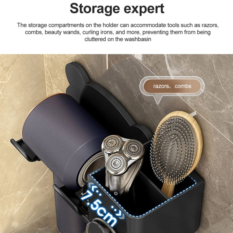 For Dyson Hair Dryer Wall-Mounted Holder Bathroom Shelf Storage Rack, Style: 3pcs Simple  Gray