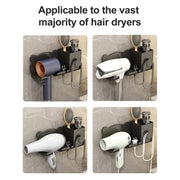For Dyson Hair Dryer Wall-Mounted Holder Bathroom Shelf Storage Rack, Style: 3pcs Simple  Gray