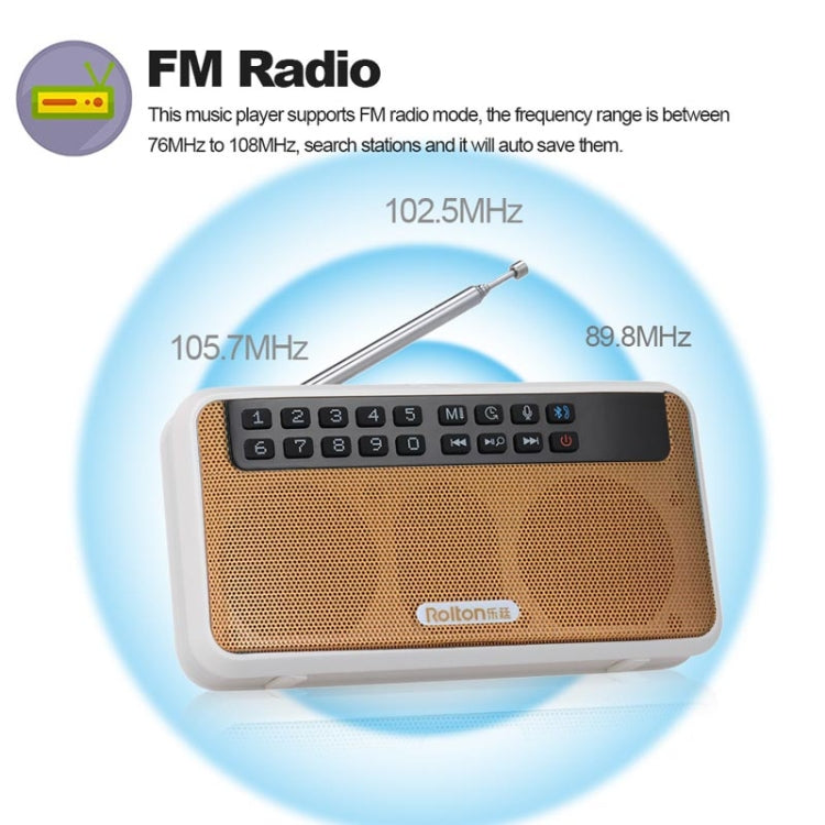 Rolton E500 Bluetooth Speaker 2.1-Channel Built-In Microphone Supports FM Radio(Orange)