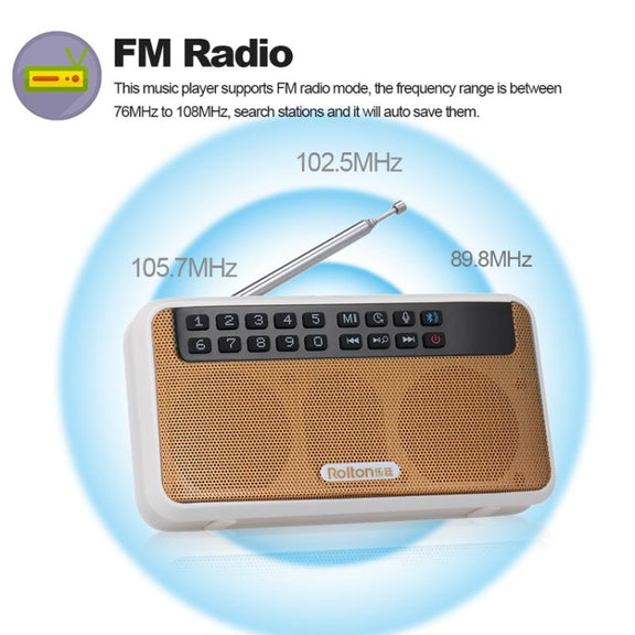 Rolton E500 Bluetooth Speaker 2.1-Channel Built-In Microphone Supports FM Radio(Orange)