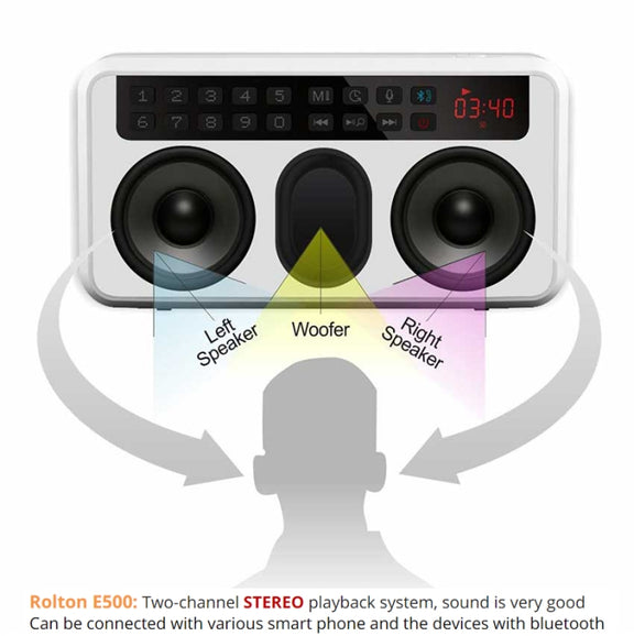 Rolton E500 Bluetooth Speaker 2.1-Channel Built-In Microphone Supports FM Radio(Orange)