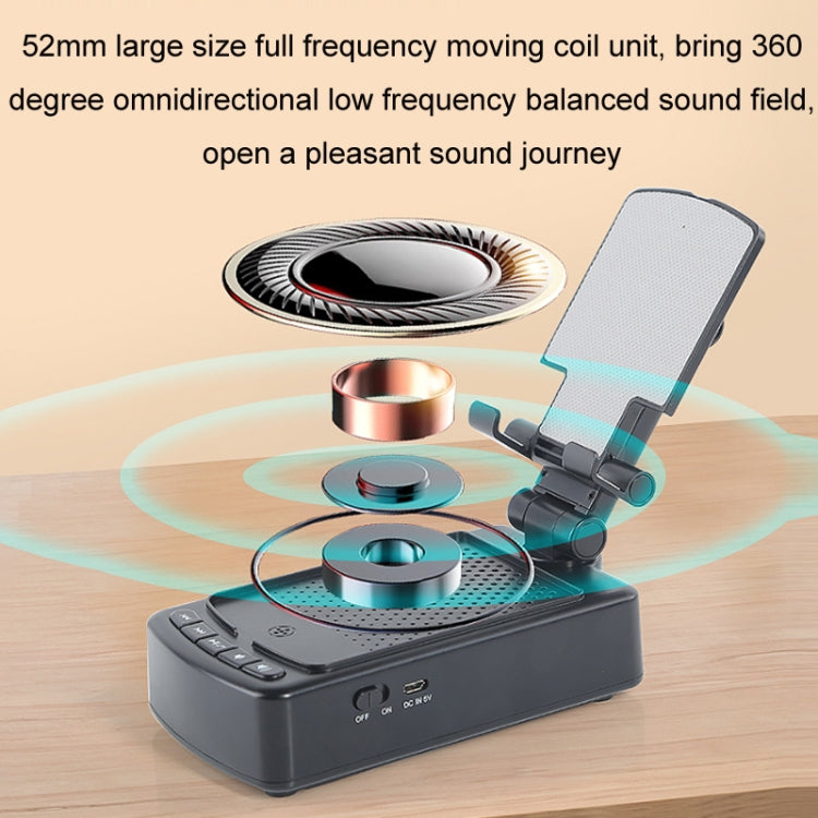 3 in 1 Multi-functional Desktop Mobile Phone Telescopic Bracket Bluetooth Audio(Black)