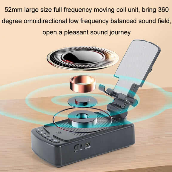 3 in 1 Multi-functional Desktop Mobile Phone Telescopic Bracket Bluetooth Audio(Black)