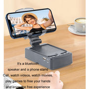 3 in 1 Multi-functional Desktop Mobile Phone Telescopic Bracket Bluetooth Audio(Black)