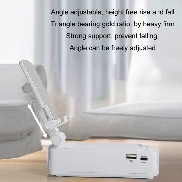 3 in 1 Multi-functional Desktop Mobile Phone Telescopic Bracket Bluetooth Audio(Black)