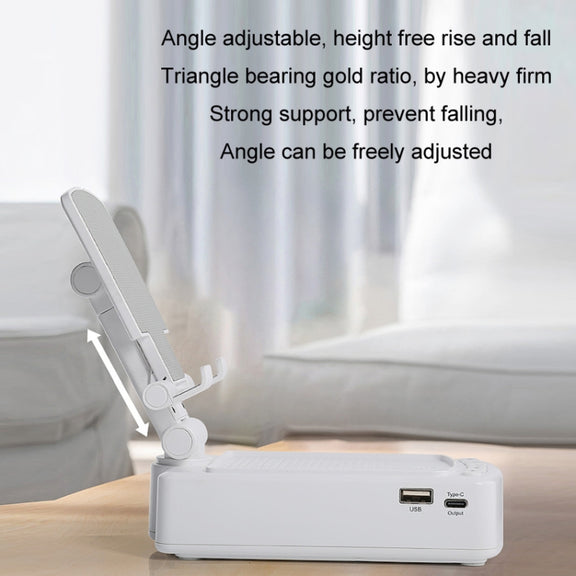 3 in 1 Multi-functional Desktop Mobile Phone Telescopic Bracket Bluetooth Audio(Black)