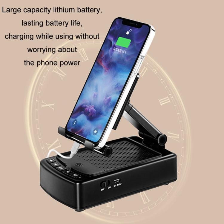 3 in 1 Multi-functional Desktop Mobile Phone Telescopic Bracket Bluetooth Audio(Black)