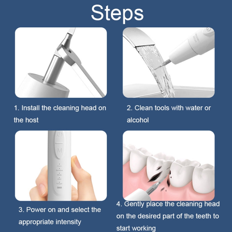 Ultrasonic Electric Scaler Home Dental Cleaner Portable Scaling Instrument(White)