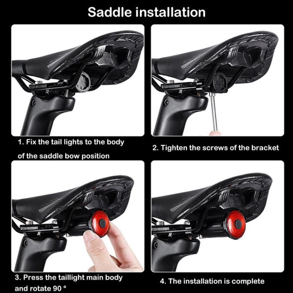 WEST BIKING Bicycle USB Charging Smart Brake Sensor Warning Tail Light(Cushion)