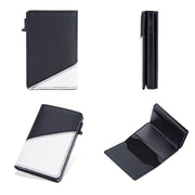 Baellerry RFID Anti-theft Aluminum Box Leather Wallet Side Push Contrasting Antimagnetic Card Holder(Green)