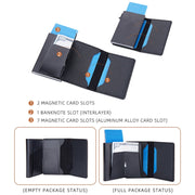 Baellerry RFID Anti-theft Aluminum Box Leather Wallet Side Push Contrasting Antimagnetic Card Holder(Green)
