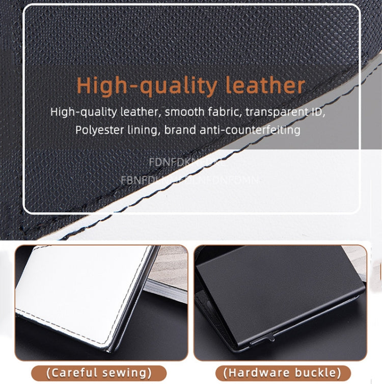 Baellerry RFID Anti-theft Aluminum Box Leather Wallet Side Push Contrasting Antimagnetic Card Holder(Green)