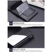 Baellerry RFID Anti-theft Aluminum Box Leather Wallet Side Push Contrasting Antimagnetic Card Holder(Green)