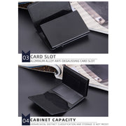 Baellerry RFID Anti-theft Aluminum Box Leather Wallet Side Push Contrasting Antimagnetic Card Holder(Green)