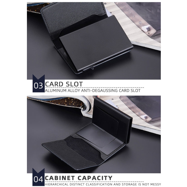 Baellerry RFID Anti-theft Aluminum Box Leather Wallet Side Push Contrasting Antimagnetic Card Holder(Green)