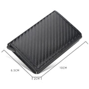 Baellerry RFID Anti-theft Plaid Leather Wallet Metal Aluminum Box Automatic Eject Type Card Holder(Blue)