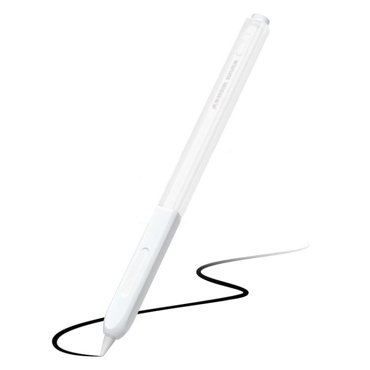 For Apple Pencil 2 Non-Slip Anti-Fall Translucent Segmented Pen Case(Crescent White)