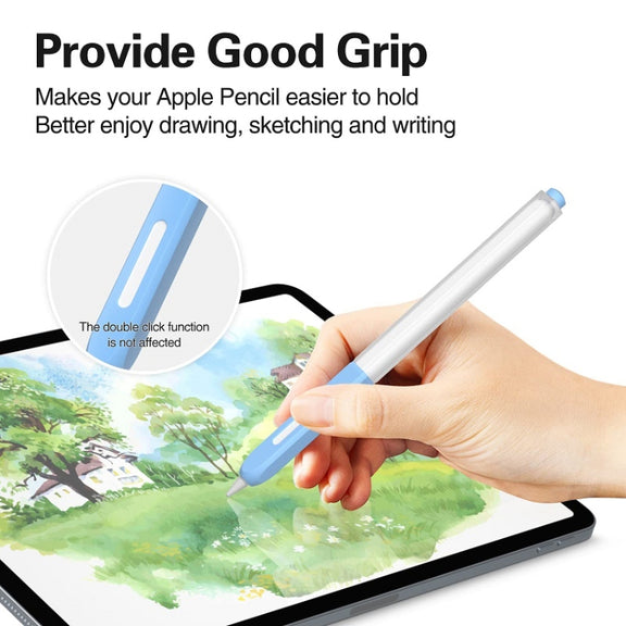 For Apple Pencil 2 Non-Slip Anti-Fall Translucent Segmented Pen Case(Sakura Pink)