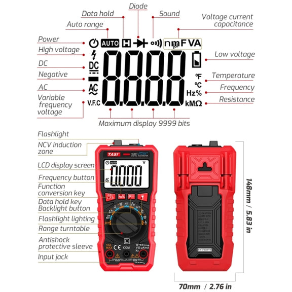 TASI TA801B Automated Manual Integral Digital Multimeter High Precision Digital Display Ammeter
