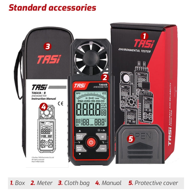 TASI TA641B High Precision Wind Speed Instrument Wind Volume Tester Handheld Wind Speed Meter