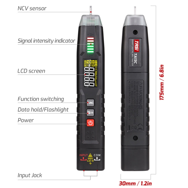 TASI TA13C Smart Pen Multimeter Digital High Precision Compact Portable Multimeter