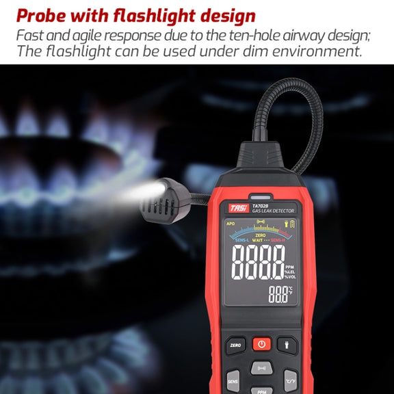 TASI TA702B Simulation Bar+Digital Display Cumbelo Gas Detector Portable Gas Testing Instrument Natural Gas Discovery Detective