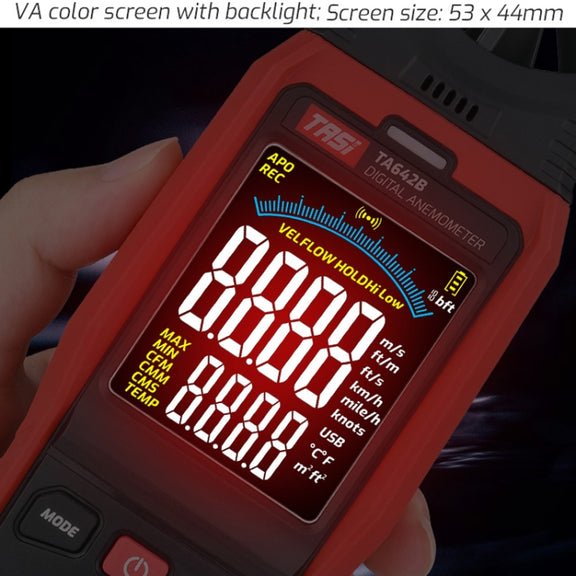 TASI TA642B Portable Digital Wind Speed Meter Air Volume Tester