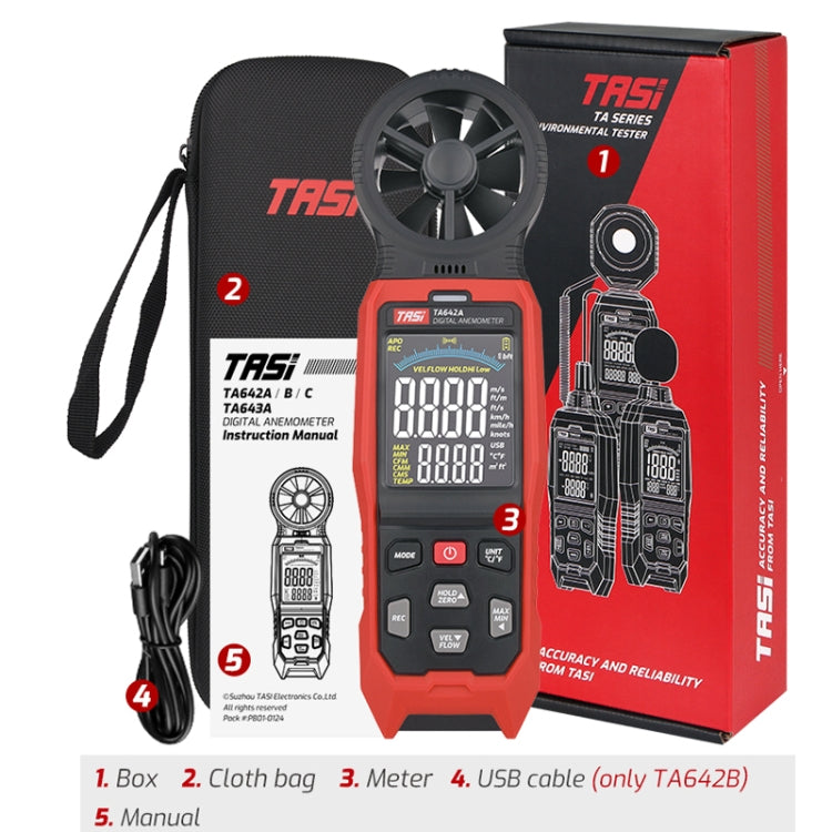TASI TA642B Portable Digital Wind Speed Meter Air Volume Tester