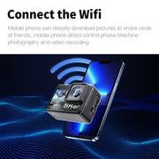5K/30FPS WIFI HD Anti-Shake Remote Touch Dual-Screen IP68 Water-resistant Sports Camera, Style: Camera + 64G Card