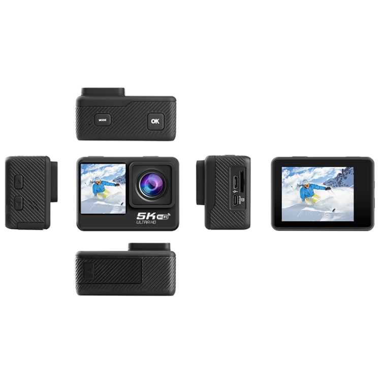 5K/30FPS WIFI HD Anti-Shake Remote Touch Dual-Screen IP68 Water-resistant Sports Camera, Style: Camera + 64G Card