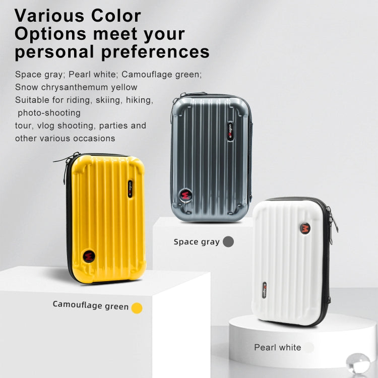 For Insta360 GO 3 AMagisn Hard Shell Storage Bag Water-resistant Bag(Pearl White)