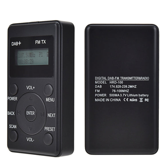 HanRongda HRD-100 Portable Digital Display DAB+ / DAB / FM Radio(Black)