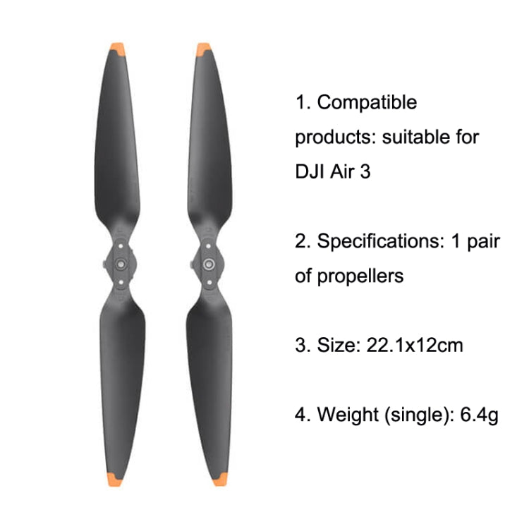 Original DJI Air 3 1pair Noise Reduction Propeller(Black)