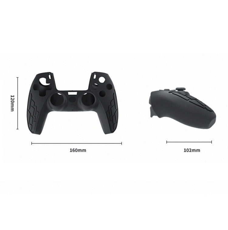 For PS5 Gamepad Silicone Case Non-slip Texture Thickened Protective Cover(Red)