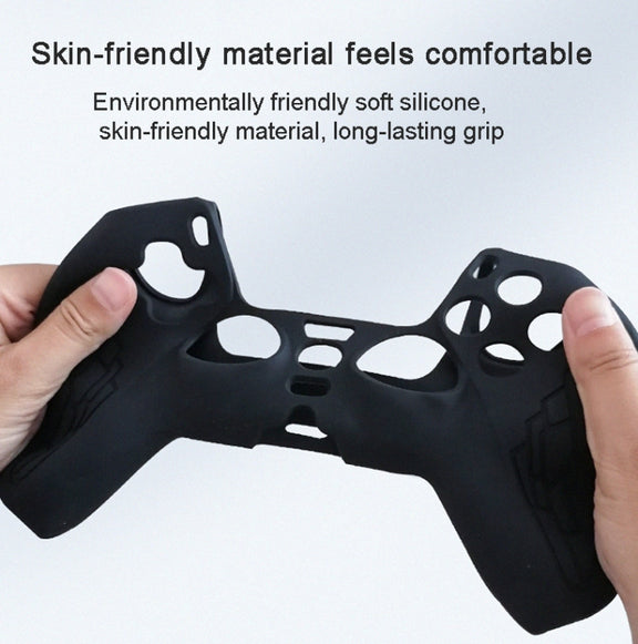 For PS5 Gamepad Silicone Case Non-slip Texture Thickened Protective Cover(Red)