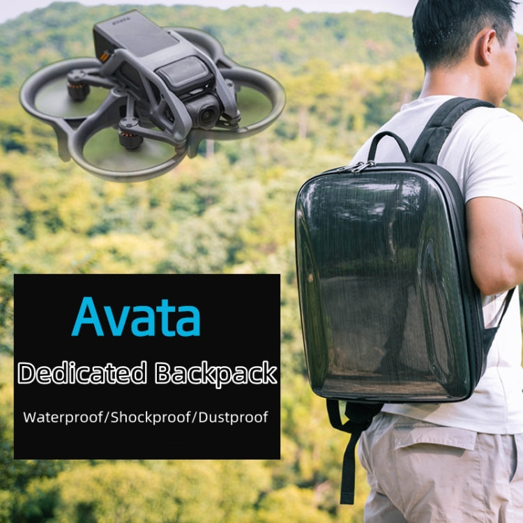For DJI AVATA Storage Bag Hard Shell Water-resistant Shoulder Bag Backpack(Black EVA Lining)