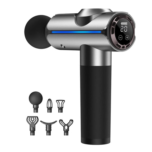 20-speed Touch Control Fascia Massager with 6 Massage Heads,CN Plug(Silver)