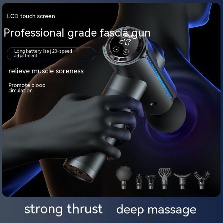 20-speed Touch Control Fascia Massager with 6 Massage Heads,CN Plug(Silver)