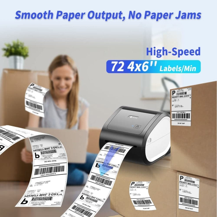 Phomemo D520-BT Bluetooth Thermal Shipping Label Printer Wireless Desktop Printer For Barcode Address Labels, Size: EU(Pink White)