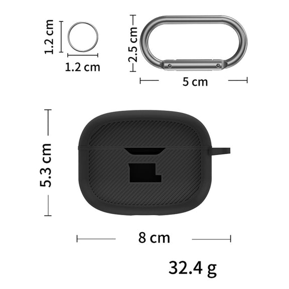 For JBL Vibe Beam Headphone Silicone Water-resistant Dustproof Protective Case(Black)
