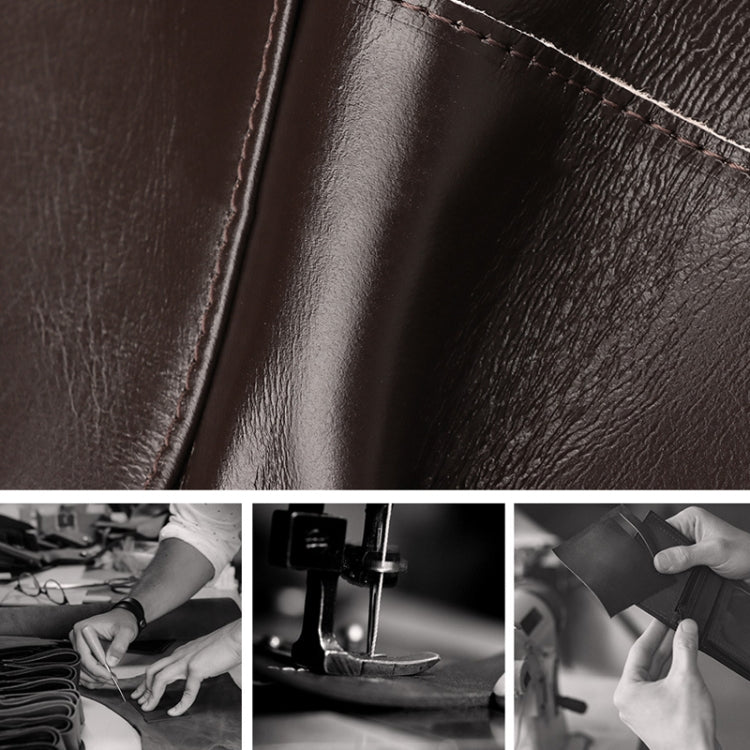 HUMERPAUL RFID Anti-magnetic Cox Purse Multi-card Card Bag Short Men Wallet(Brown)