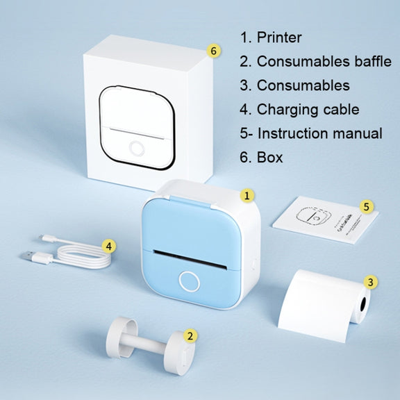 Phomemo T02 Standard Error Mini Pocket Small Portable Bluetooth Phone Photo Label Thermal Printer(White)